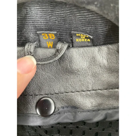 Hein Gerickle Mens Leather Moto Jacket Mock Neck Long Sleeve Size 38 Black - Picture 8 of 9